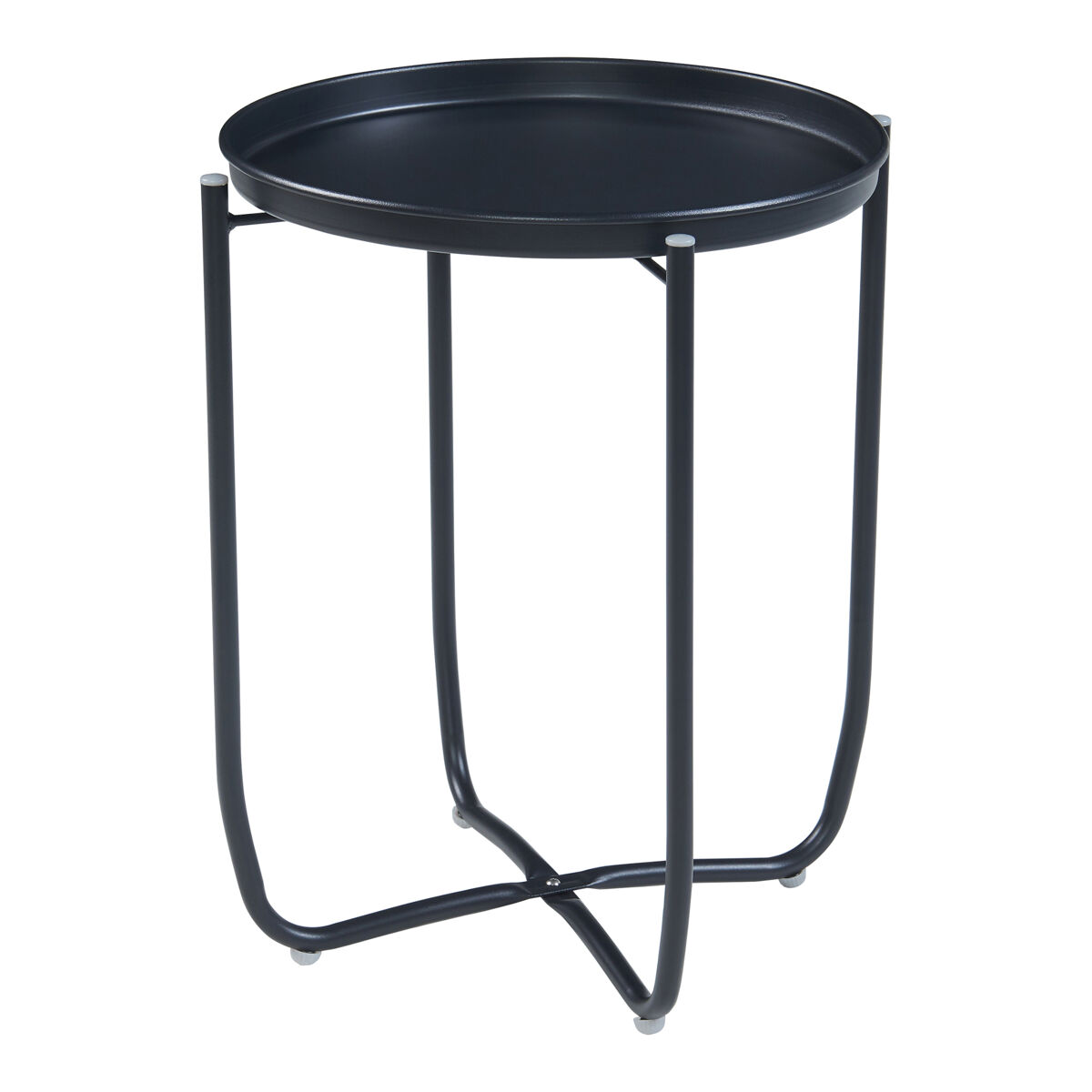 Mesita de jardín sandefjord acero 53x40 cm - negro [en.casa]