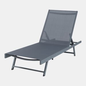 Espreguiçadeira Baragiano com encosto regulável 197x64x30cm - Antracite casa.pro
