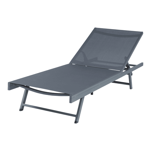 Espreguiçadeira Baragiano com encosto regulável 197x64x30cm - Antracite casa.pro