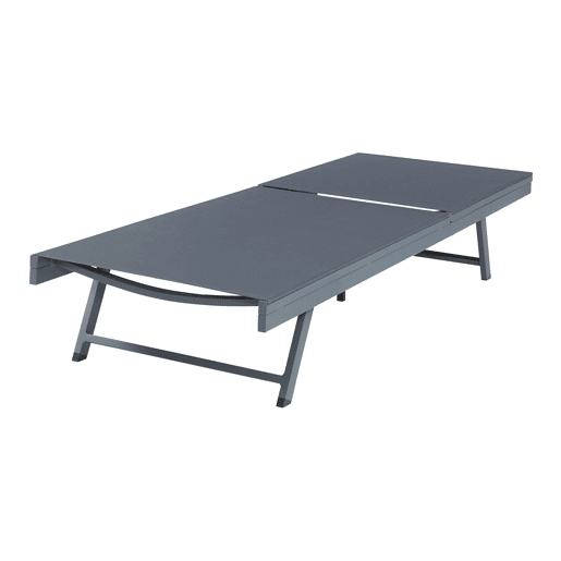 Espreguiçadeira Baragiano com encosto regulável 197x64x30cm - Antracite casa.pro
