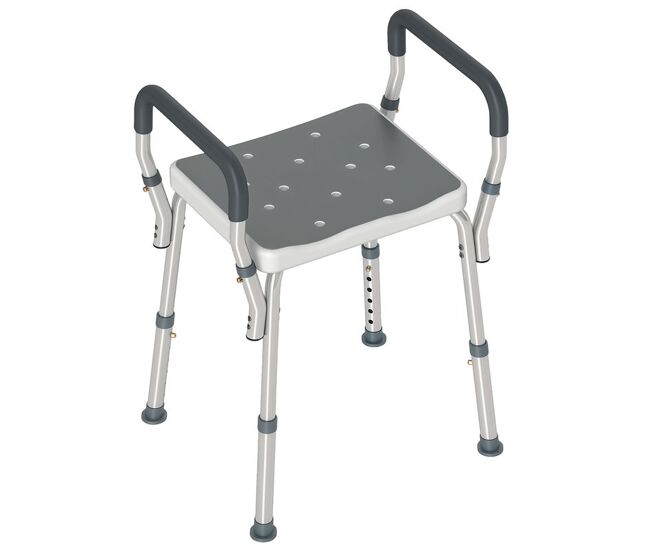 Homcom taburete de ducha silla ducha personas mayores con altura regulable silla para ducha de aluminio antideslizante carga 150 kg para ancianos y discapacitados