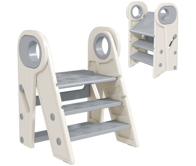 Aiyaplay taburete para niños plegable torre de aprendizaje ajustable escalera para niños de 18-60 meses antideslizante para baño cocina librería