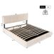 Cama de matrimonio de terciopelo con almacenaje 165x205 Cama de matrimonio de terciopelo con almacenaje 165x205 Beige