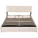 Cama de matrimonio de terciopelo con almacenaje 165x205 Cama de matrimonio de terciopelo con almacenaje 165x205 Beige
