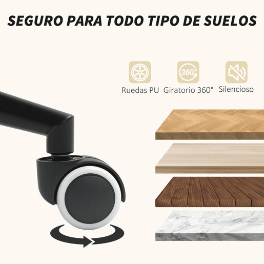 HOMCOM Cadeira de Escritório Cadeira de Escritório com Apoio para os Braços de Madeira e Altura Ajustável Cadeira Giratória para Estúdio Dormitório Carga 120 kg 59x55x84-94 cm Cinza