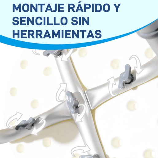 HOMCOM Banco de Duche Banco de Segurança para Duche com Altura Ajustável em 8 Posições com Base de Borracha Antiderrapante 50x36x39,5-56,5 cm Branco