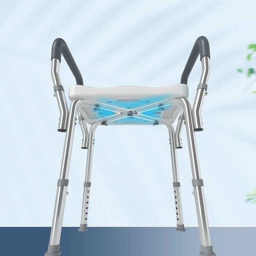 HOMCOM Banco de Duche Cadeira de Duche para Pessoas Idosas com Altura Ajustável Cadeira de Duche de Alumínio Antiderrapante Carga 150 kg para Idosos e Descapacitados 52x45x57-69 cm Azul