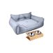 Cama para mascota + comedero doble Cama para mascota + comedero doble Gris