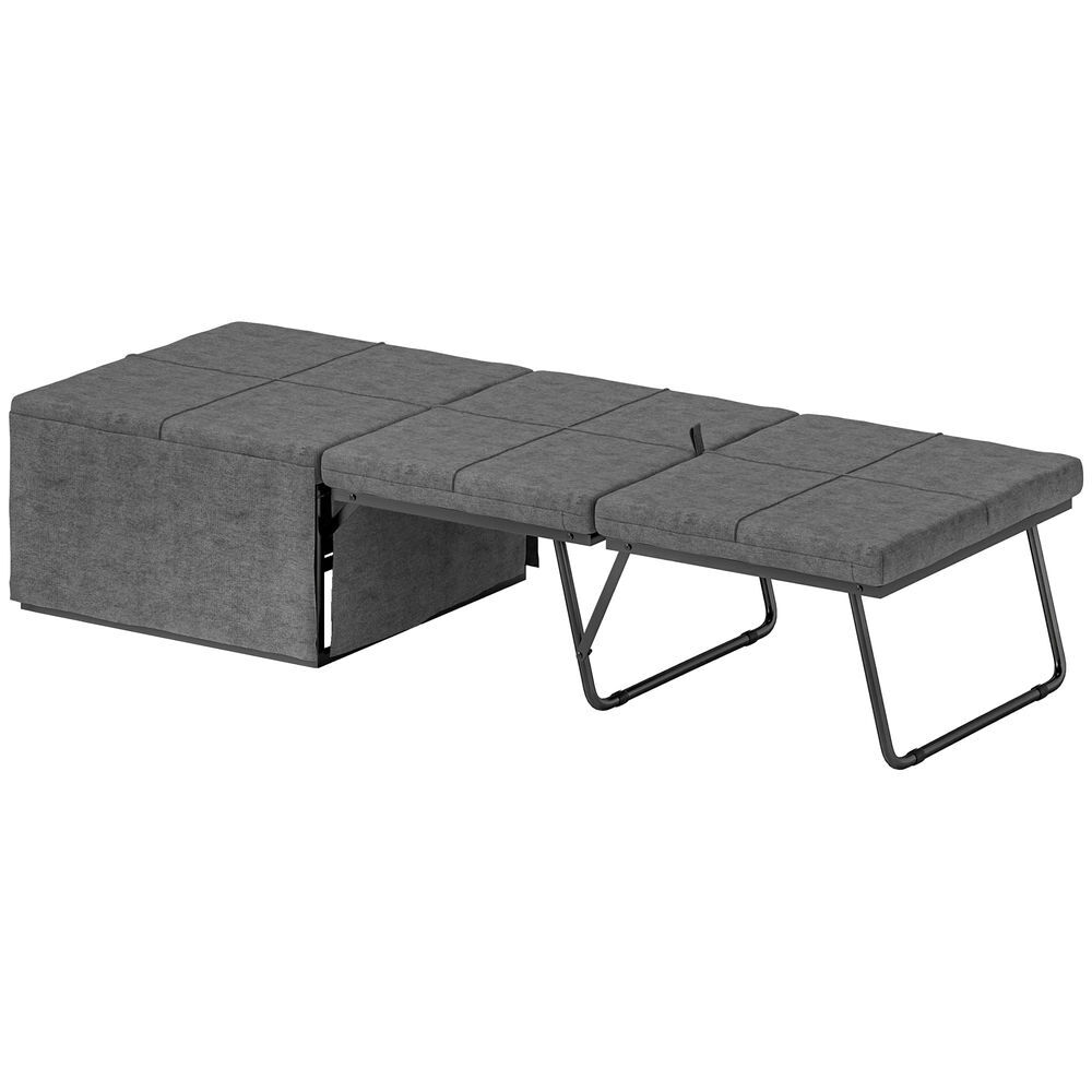Homcom cama plegable 68x180 cm con colchón de espuma mueble cama plegable con funda de protección cama de invitados carga 120 kg gris