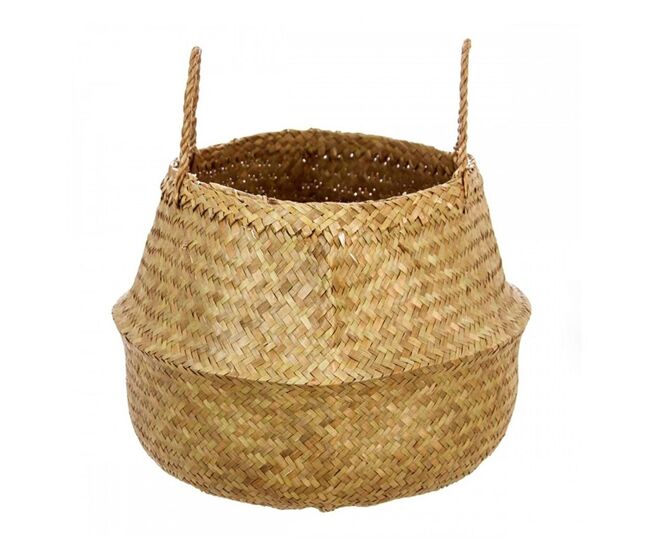 Well home - cesta plegable de caña natural de 43,5x29 cm