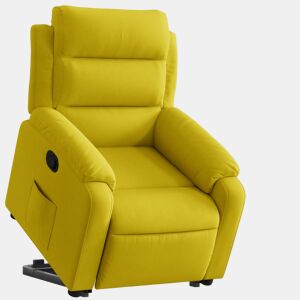 vidaXL Poltrona reclinável elevatória veludo amarelo