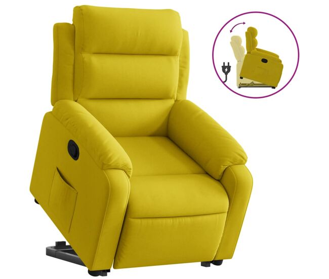 Vidaxl sillón reclinable elevable terciopelo amarillo