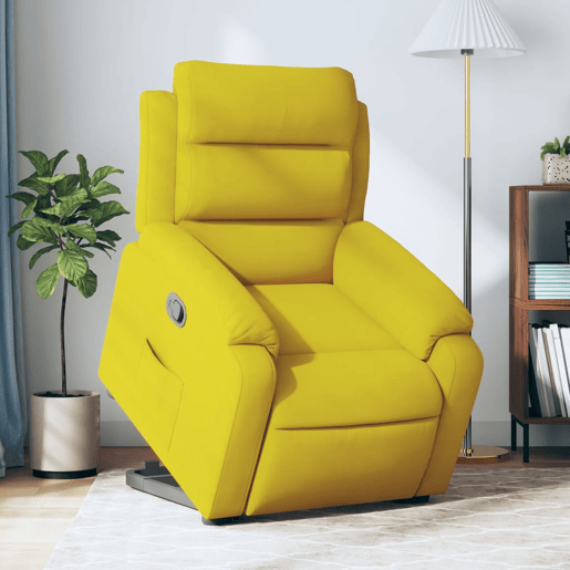 vidaXL Poltrona reclinável elevatória veludo amarelo vidaXL Poltrona reclinável elevatória veludo amarelo