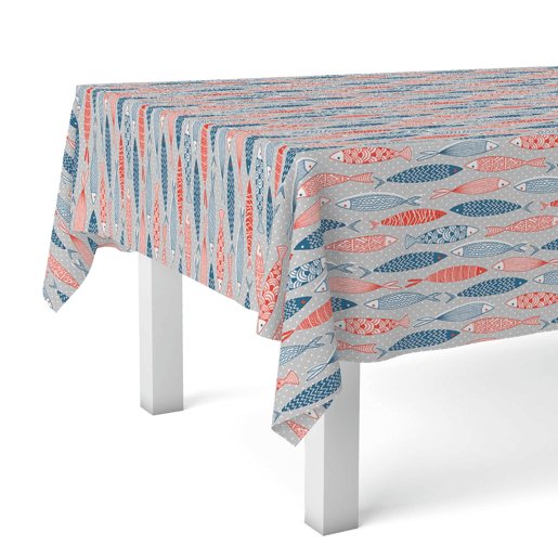 Toalha de Mesa Resinada Fish 140x140cm Donegal Collections