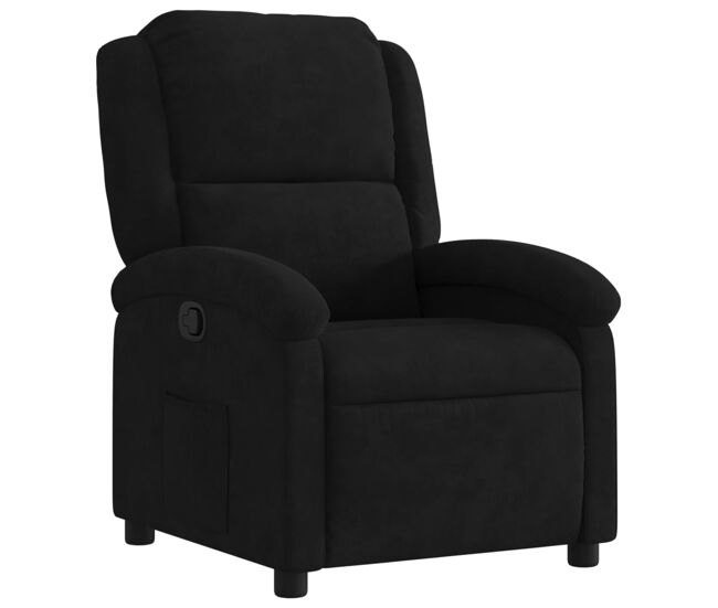 Vidaxl sillón reclinable de terciopelo negro