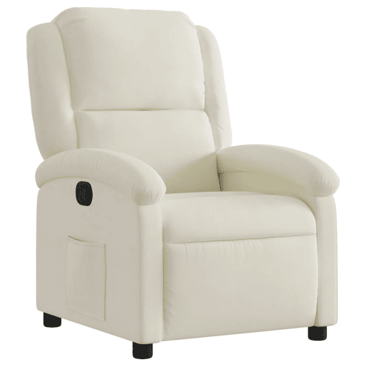 vidaXL Poltrona reclinável veludo creme
