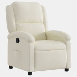 vidaXL Poltrona reclinável veludo creme