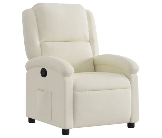 Vidaxl sillón reclinable de terciopelo color crema