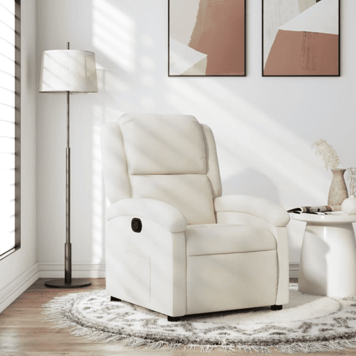 vidaXL Poltrona reclinável veludo creme