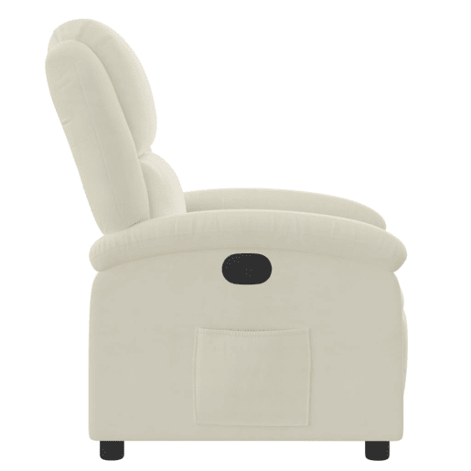 vidaXL Poltrona reclinável veludo creme