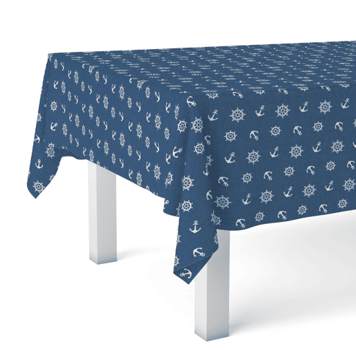 Toalha de Mesa Resinada Ancora Azul 300x140cm Donegal Collections