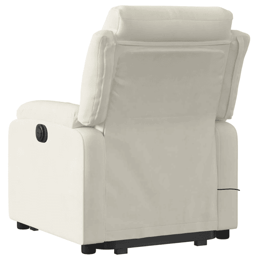 vidaXL Poltrona massagens reclinável elevatória elétrica veludo creme