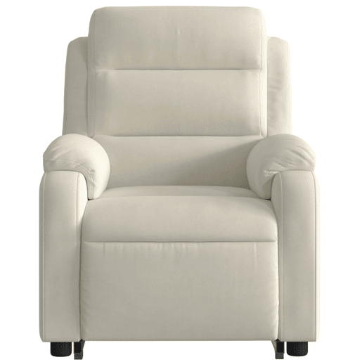 vidaXL Poltrona massagens reclinável elevatória elétrica veludo creme