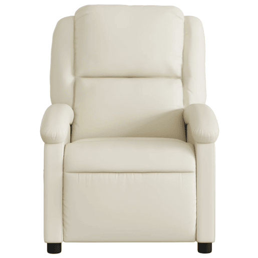 vidaXL Poltrona de massagens reclinável couro artificial cor creme