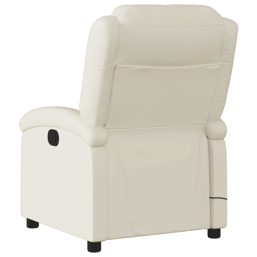 vidaXL Poltrona de massagens reclinável couro artificial cor creme