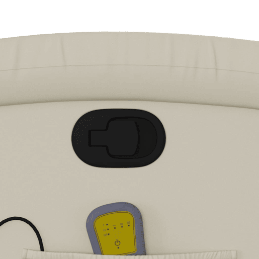 vidaXL Poltrona de massagens reclinável couro artificial cor creme