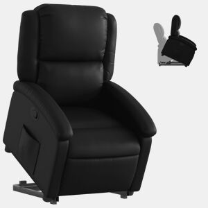 vidaXL Poltrona reclinável elevatória couro artificial preto