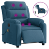 vidaXL Poltrona de massagens reclinável elétrica veludo azul