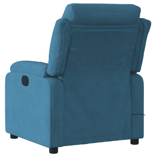 vidaXL Poltrona de massagens reclinável elétrica veludo azul vidaXL Poltrona de massagens reclinável elétrica veludo azul