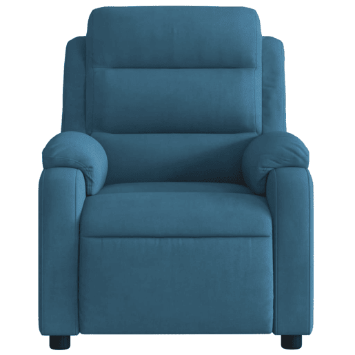 vidaXL Poltrona de massagens reclinável elétrica veludo azul vidaXL Poltrona de massagens reclinável elétrica veludo azul