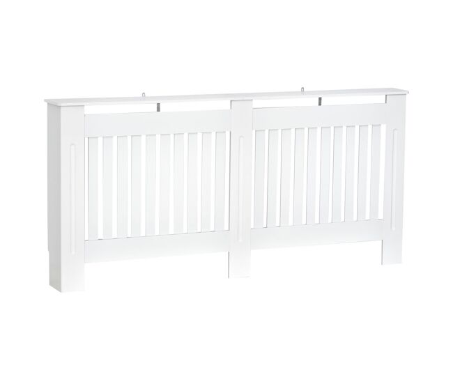 Homcom cubre radiadores cubierta de radiador moderna 172x19x81 cm cubreradiador de mdf para sala de estar dormitorio blanco