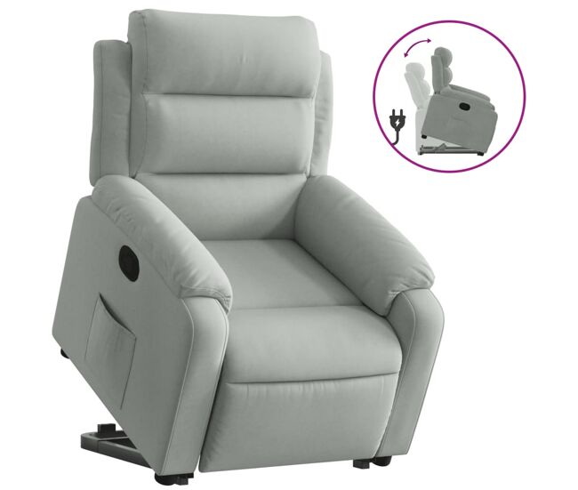 Vidaxl sillón reclinable elevable terciopelo gris claro