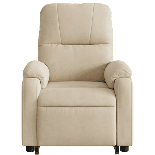 vidaXL Poltrona de massagens elétrica elevatória microfibra cor creme vidaXL Poltrona de massagens elétrica elevatória microfibra cor creme