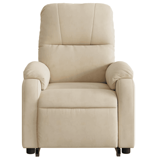 vidaXL Poltrona de massagens elétrica elevatória microfibra cor creme vidaXL Poltrona de massagens elétrica elevatória microfibra cor creme