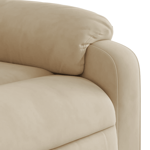 vidaXL Poltrona de massagens elétrica elevatória microfibra cor creme vidaXL Poltrona de massagens elétrica elevatória microfibra cor creme