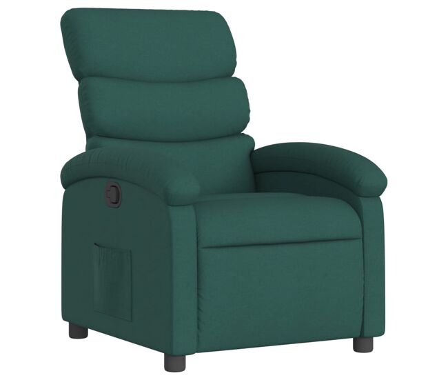 Vidaxl sillón reclinable de tela verde oscuro