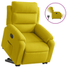 vidaXL Poltrona reclinável elevatória elétrica veludo amarelo