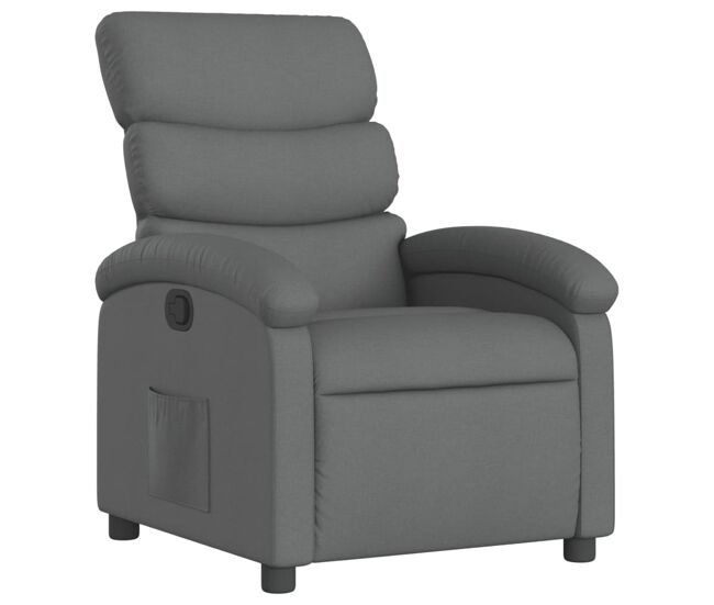 Vidaxl sillón reclinable de tela gris oscuro