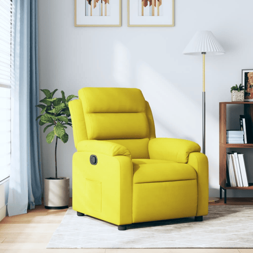 vidaXL Poltrona reclinável veludo amarelo