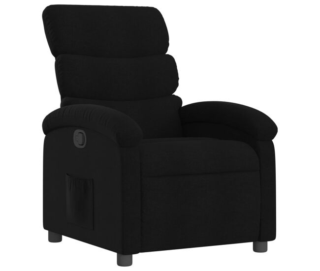 Vidaxl sillón reclinable de tela negro