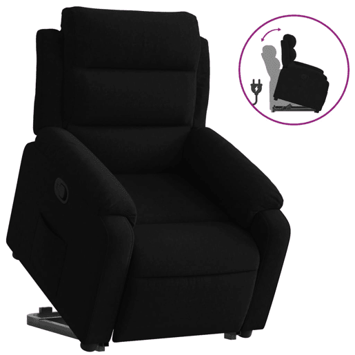 vidaXL Poltrona reclinável elevatória veludo preto vidaXL Poltrona reclinável elevatória veludo preto