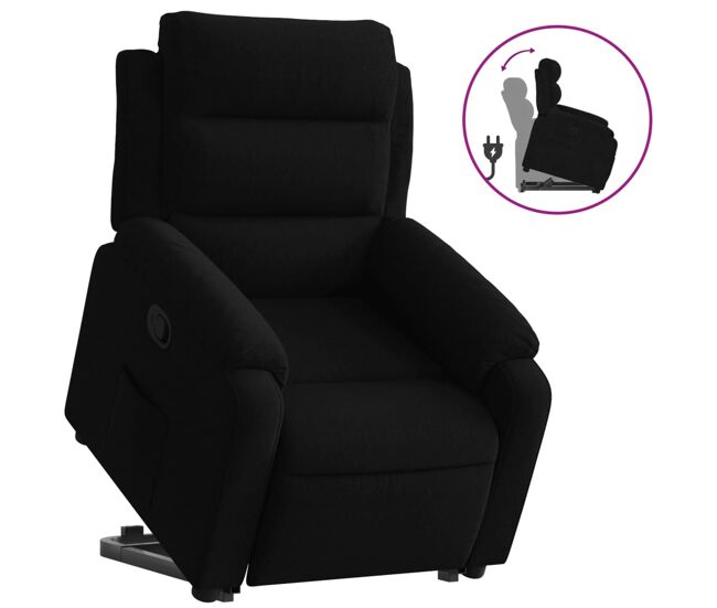 Vidaxl sillón reclinable elevable terciopelo negro