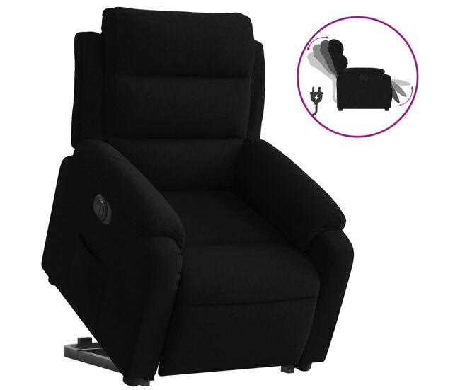 Vidaxl sillón eléctrico reclinable elevable de terciopelo negro