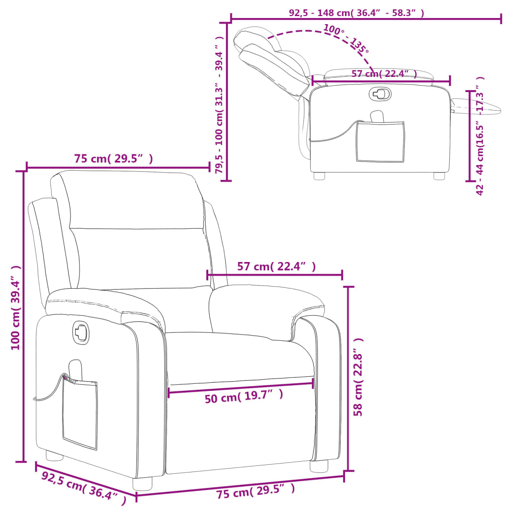 vidaXL Poltrona de massagens reclinável veludo azul