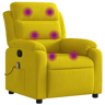 vidaXL Poltrona de massagens reclinável veludo amarelo