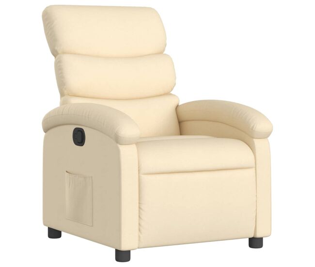 Vidaxl sillón reclinable de tela crema